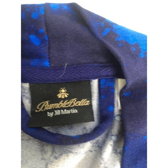 BumbleBella by Jill Martin Robe Womens 1X Blue Black Tie Waist Lounge Pockets - Picture 6 of 16